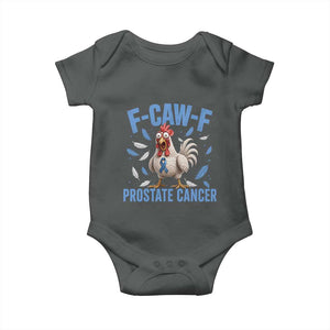 F-Caw-F Prostate Cancer Awareness Chicken Baby Onesie Funny Blue Ribbon Support