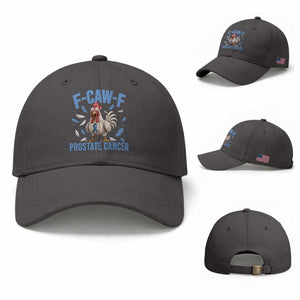F-Caw-F Prostate Cancer Awareness Chicken Baseball Cap Funny Blue Ribbon Support