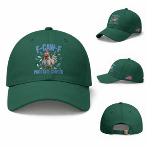 F-Caw-F Prostate Cancer Awareness Chicken Baseball Cap Funny Blue Ribbon Support