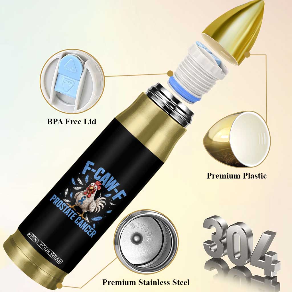 F-Caw-F Prostate Cancer Awareness Chicken Bullet Tumbler Funny Blue Ribbon Support