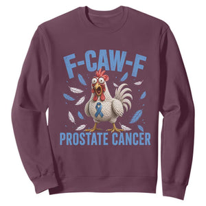 F-Caw-F Prostate Cancer Awareness Chicken Sweatshirt Funny Blue Ribbon Support