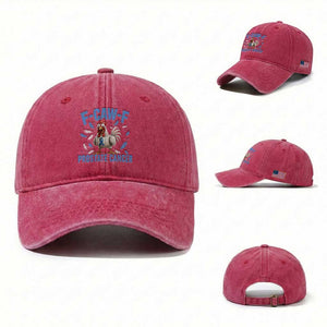 F-Caw-F Prostate Cancer Awareness Chicken Washed Cotton Baseball Cap Funny Blue Ribbon Support