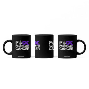 Fck Pancreatic Cancer Coffee Mug Purple Ribbon Skeleton Hand Graphic