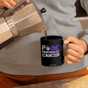 Fck Pancreatic Cancer Coffee Mug Purple Ribbon Skeleton Hand Graphic
