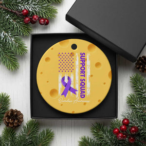Support Squad Overdose Awareness Ceramic Ornament Purple Ribbon American Flag Graphic