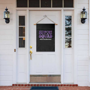 Support Squad Overdose Awareness Garden Flag Purple Ribbon Groovy Typography Graphic