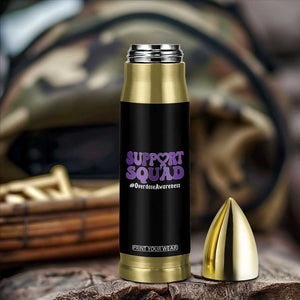 Support Squad Overdose Awareness Bullet Tumbler Purple Ribbon Groovy Typography Graphic