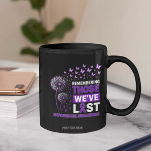Overdose Awareness Coffee Mug Remembering Those We Have Lost Dandelion Purple Ribbon Memorial