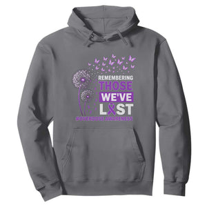 Overdose Awareness Hoodie Remembering Those We Have Lost Dandelion Purple Ribbon Memorial