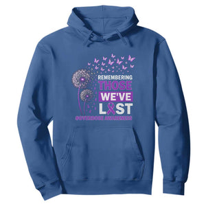 Overdose Awareness Hoodie Remembering Those We Have Lost Dandelion Purple Ribbon Memorial
