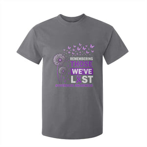 Overdose Awareness T Shirt For Kid Remembering Those We Have Lost Dandelion Purple Ribbon Memorial