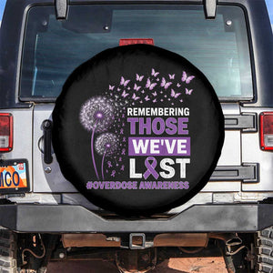 Overdose Awareness Spare Tire Cover Remembering Those We Have Lost Dandelion Purple Ribbon Memorial