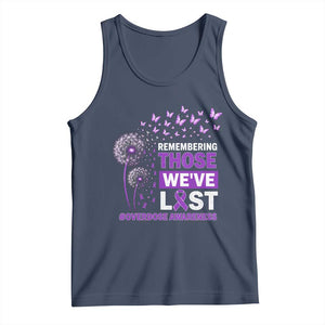 Overdose Awareness Tank Top Remembering Those We Have Lost Dandelion Purple Ribbon Memorial
