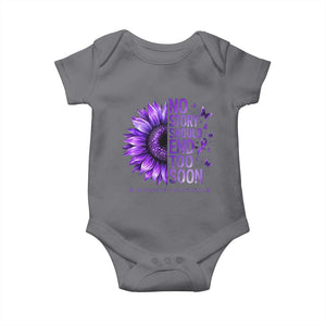 No Story Should End Too Soon Purple Sunflower Overdose Awareness Baby Onesie