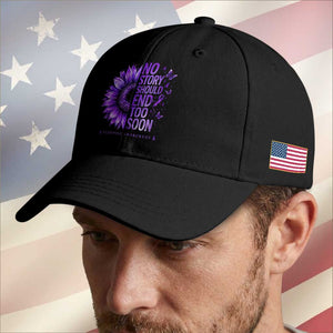 No Story Should End Too Soon Purple Sunflower Overdose Awareness Baseball Cap
