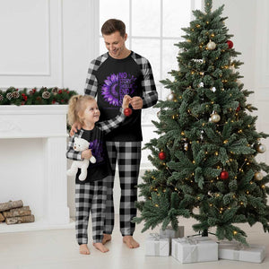 No Story Should End Too Soon Purple Sunflower Overdose Awareness Plaid Pajama Set