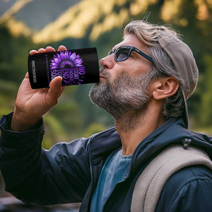 No Story Should End Too Soon Purple Sunflower Overdose Awareness 4 in 1 Can Cooler Tumbler
