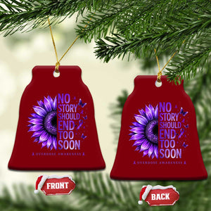No Story Should End Too Soon Purple Sunflower Overdose Awareness Ceramic Ornament