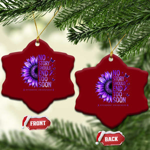 No Story Should End Too Soon Purple Sunflower Overdose Awareness Ceramic Ornament