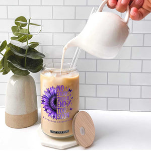 No Story Should End Too Soon Purple Sunflower Overdose Awareness Glass Can