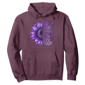 No Story Should End Too Soon Purple Sunflower Overdose Awareness Hoodie
