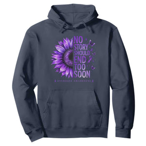 No Story Should End Too Soon Purple Sunflower Overdose Awareness Hoodie
