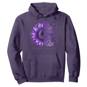 No Story Should End Too Soon Purple Sunflower Overdose Awareness Hoodie