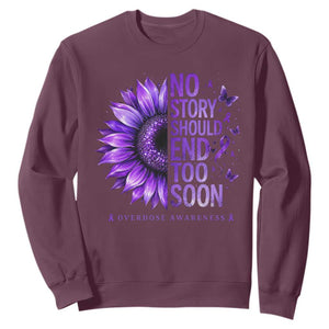 No Story Should End Too Soon Purple Sunflower Overdose Awareness Sweatshirt