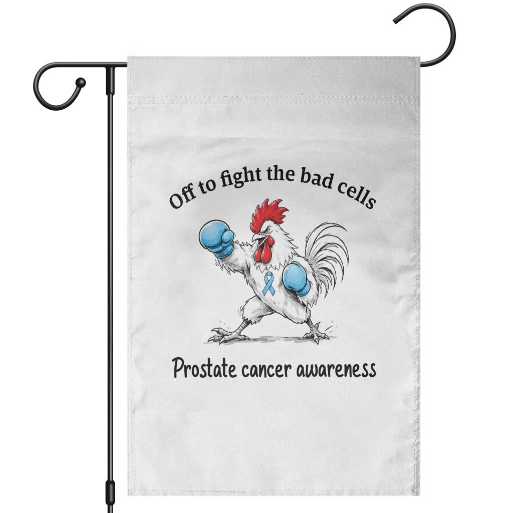 Prostate Cancer Awareness Garden Flag Rooster Light Blue Ribbon Survivor Chemotherapy Gift TS10 White Print Your Wear