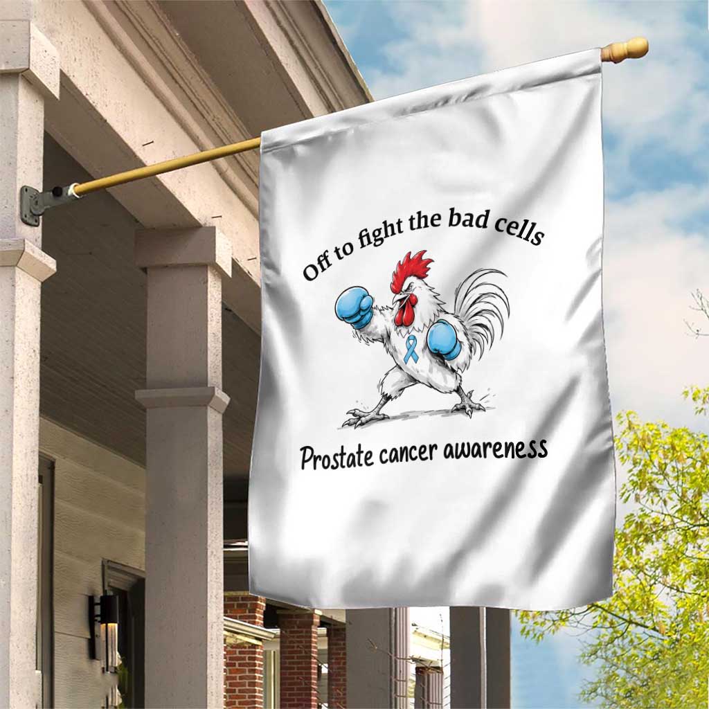 Prostate Cancer Awareness Garden Flag Rooster Light Blue Ribbon Survivor Chemotherapy Gift