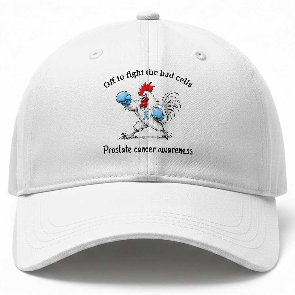 Prostate Cancer Awareness Baseball Cap Rooster Light Blue Ribbon Survivor Chemotherapy Gift TS10 Print Your Wear