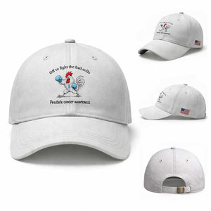 Prostate Cancer Awareness Baseball Cap Rooster Light Blue Ribbon Survivor Chemotherapy Gift
