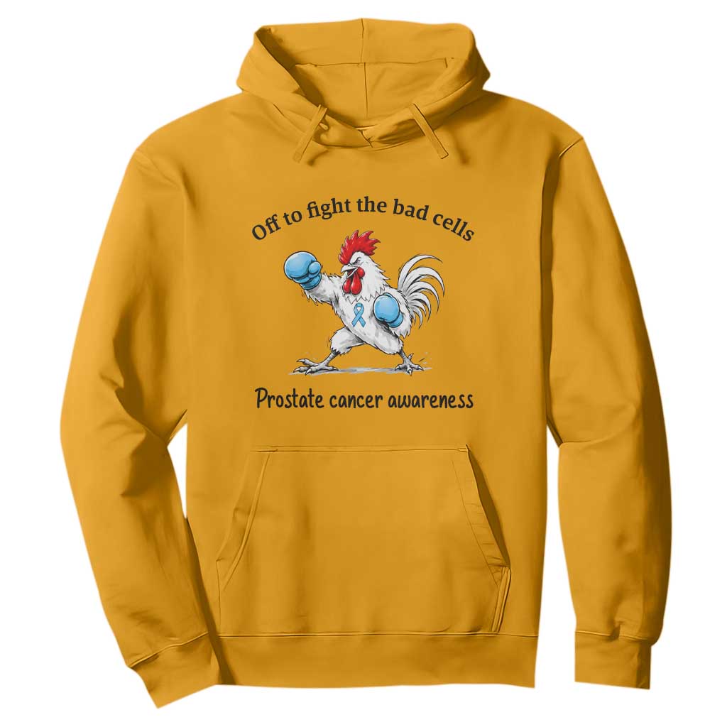 Prostate Cancer Awareness Hoodie Rooster Light Blue Ribbon Survivor Chemotherapy Gift