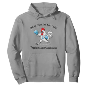 Prostate Cancer Awareness Hoodie Rooster Light Blue Ribbon Survivor Chemotherapy Gift