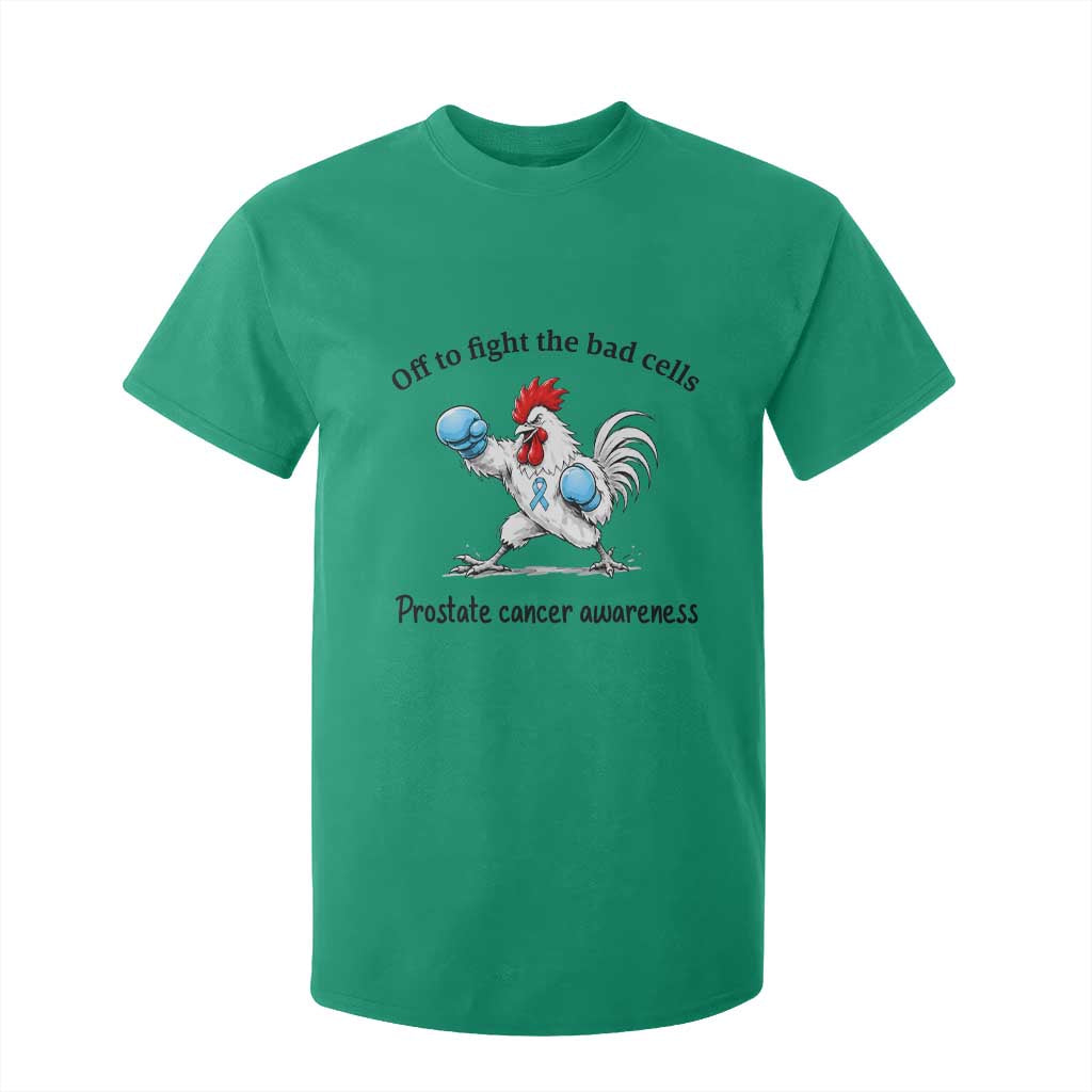 Prostate Cancer Awareness T Shirt For Kid Rooster Light Blue Ribbon Survivor Chemotherapy Gift