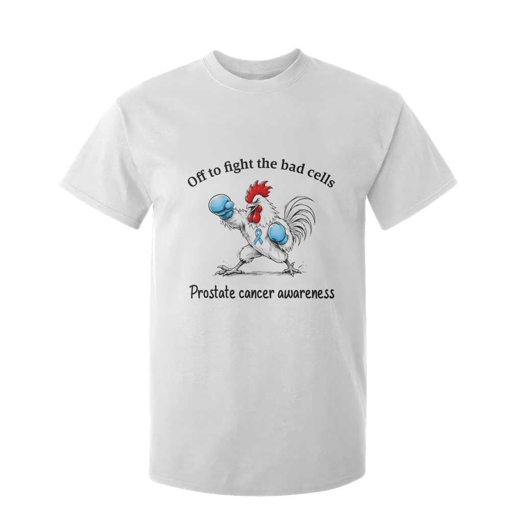 Prostate Cancer Awareness T Shirt For Kid Rooster Light Blue Ribbon Survivor Chemotherapy Gift