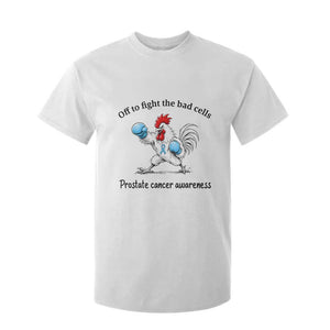 Prostate Cancer Awareness T Shirt For Kid Rooster Light Blue Ribbon Survivor Chemotherapy Gift