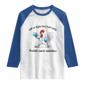 Prostate Cancer Awareness Raglan Shirt Rooster Light Blue Ribbon Survivor Chemotherapy Gift