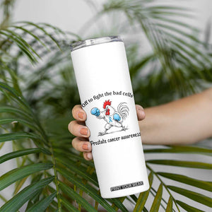 Prostate Cancer Awareness Skinny Tumbler Rooster Light Blue Ribbon Survivor Chemotherapy Gift