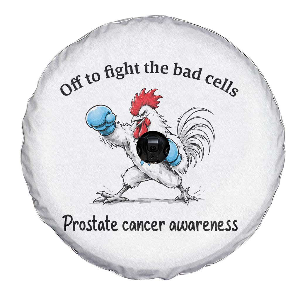 Prostate Cancer Awareness Spare Tire Cover Rooster Light Blue Ribbon Survivor Chemotherapy Gift
