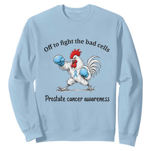 Prostate Cancer Awareness Sweatshirt Rooster Light Blue Ribbon Survivor Chemotherapy Gift