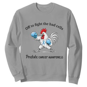 Prostate Cancer Awareness Sweatshirt Rooster Light Blue Ribbon Survivor Chemotherapy Gift