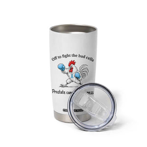 Prostate Cancer Awareness Tumbler Cup Rooster Light Blue Ribbon Survivor Chemotherapy Gift