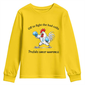 Prostate Cancer Awareness Youth Sweatshirt Rooster Light Blue Ribbon Survivor Chemotherapy Gift