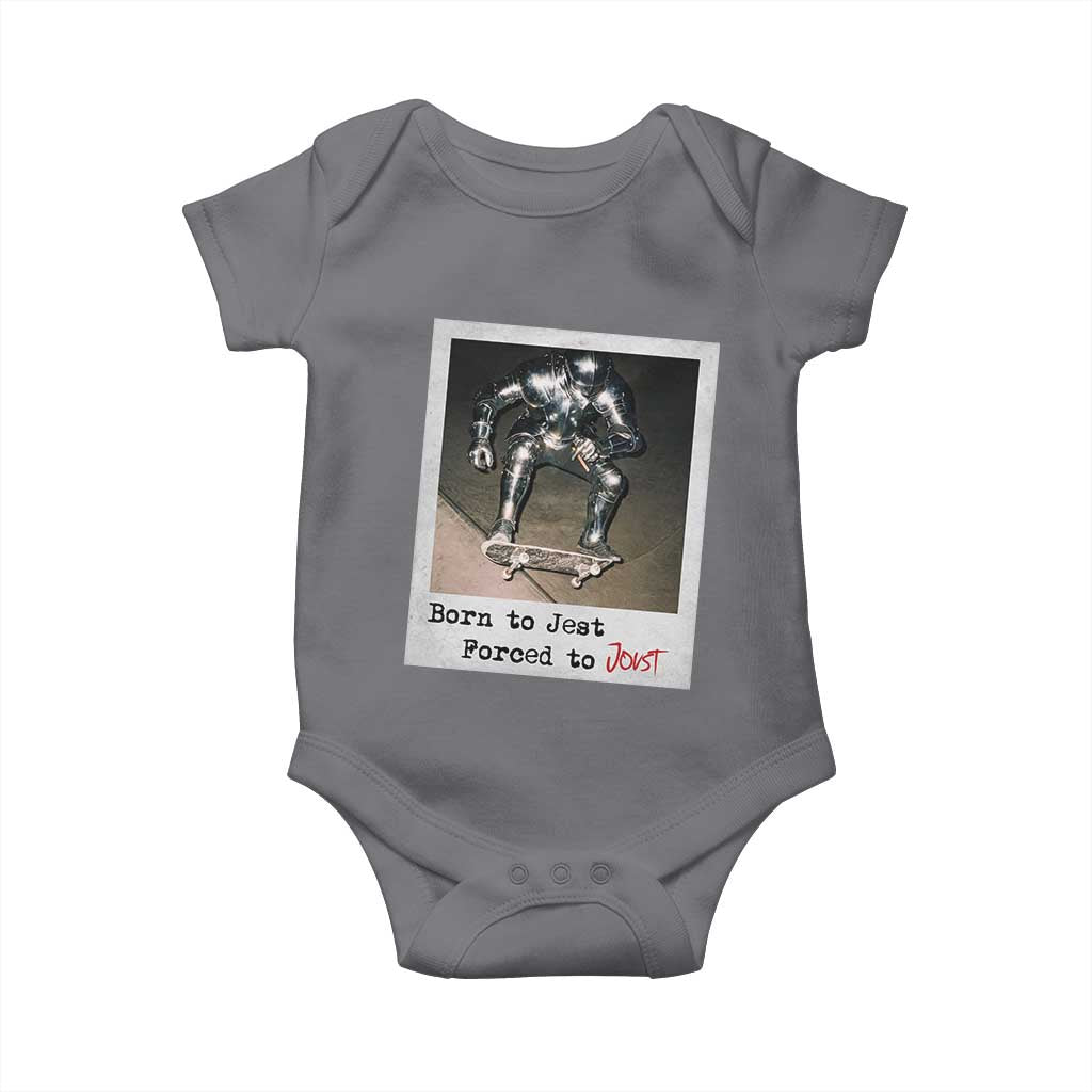 Knights Meme Baby Onesie Born to Jest Forced to Joust TS10 Charcoal Print Your Wear
