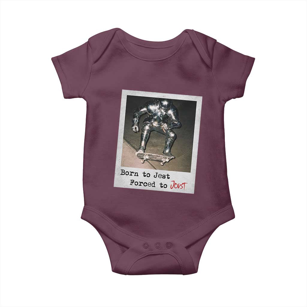 Knights Meme Baby Onesie Born to Jest Forced to Joust TS10 Maroon Print Your Wear