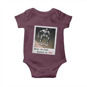 Knights Meme Baby Onesie Born to Jest Forced to Joust TS10 Maroon Print Your Wear