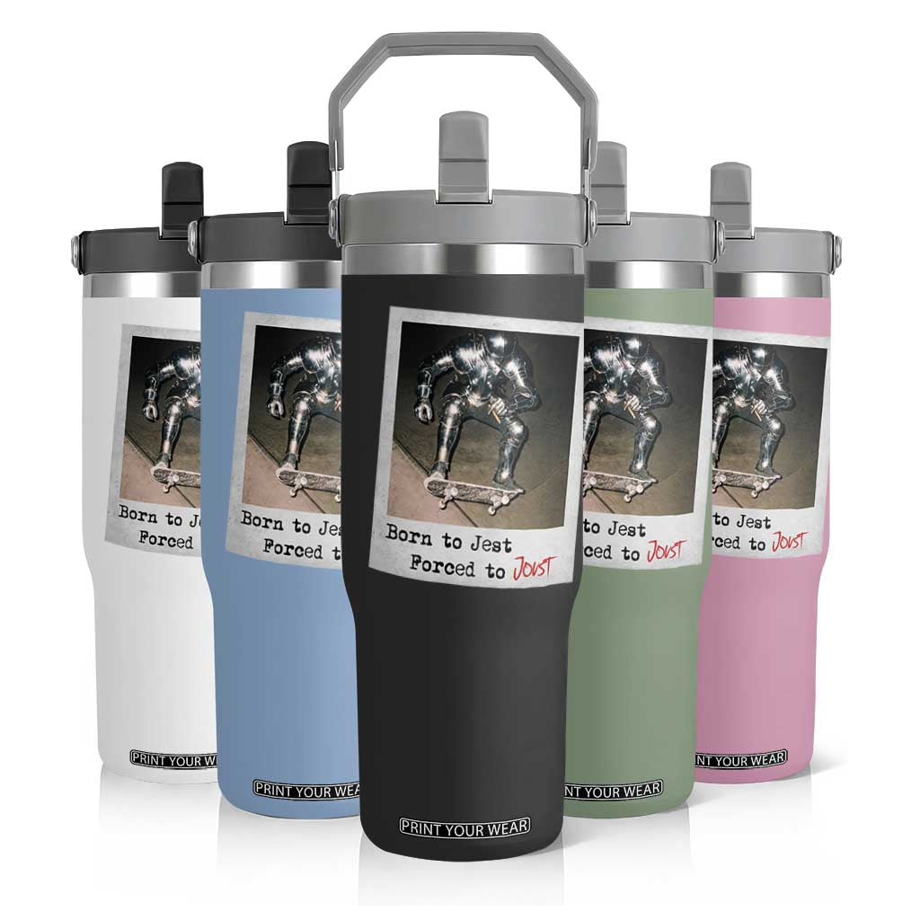 Knights Meme Flip Straw Tumbler Born to Jest Forced to Joust TS10 Print Your Wear