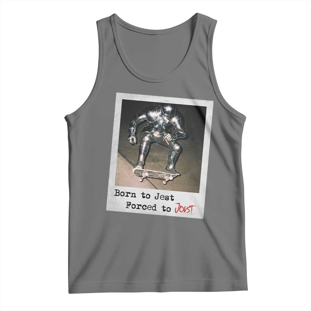 Knights Meme Tank Top Born to Jest Forced to Joust TS10 Black Heather Print Your Wear