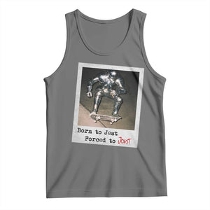 Knights Meme Tank Top Born to Jest Forced to Joust TS10 Black Heather Print Your Wear